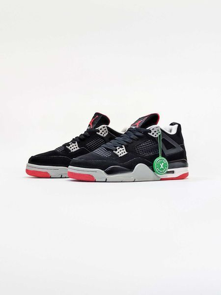 Кросівки Jordan Retro 4 Black Red Grey 01718-Чорний-36 фото