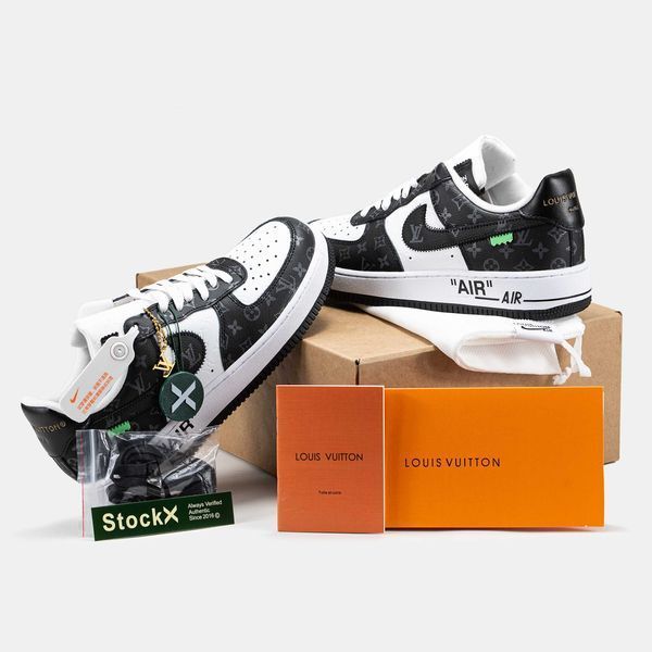 Кросівки Nike Air Force 1 Low By Virgil Abloh White Black x Louis Vuitton 14893-Чорний-36 фото