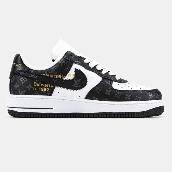 Кросівки Nike Air Force 1 Low By Virgil Abloh White Black x Louis Vuitton 14893-Чорний-36 фото