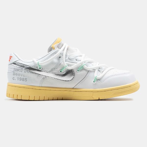 Кросівки Nike SB Dunk x Off White Grey Yellow Lot 01/50 09220-Сірий-36 фото