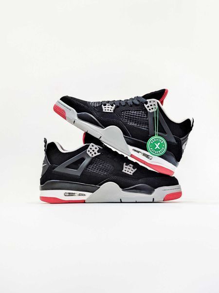 Кросівки Jordan Retro 4 Black Red Grey 01718-Чорний-44 фото
