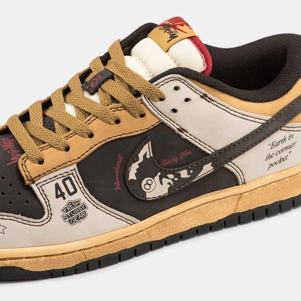 Кросівки Nike SB Dunk Low x Stussy 40th Brown Grey Beige 14560-Коричневий-37 фото