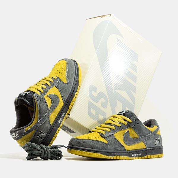 Кросівки Nike SB Dunk Low x Supreme Grey Yellow 23768-Мультиколір-40 фото