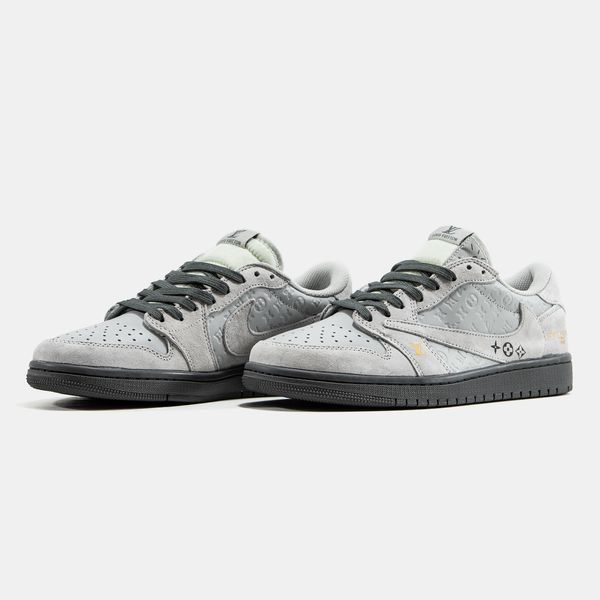 Кросівки Nike Air Jordan 1 Low x Travis Scott x Louis Vuitton Grey 23857-Сірий-40 фото