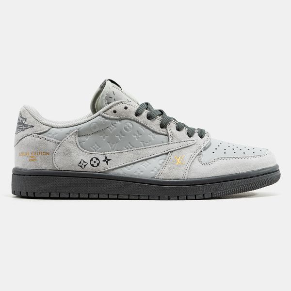 Кросівки Nike Air Jordan 1 Low x Travis Scott x Louis Vuitton Grey 23857-Сірий-40 фото