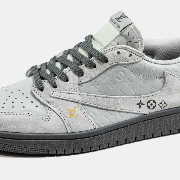 Кросівки Nike Air Jordan 1 Low x Travis Scott x Louis Vuitton Grey 23857-Сірий-40 фото
