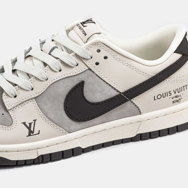 Кросівки Nike SB Dunk Low x Louis Vuitton Grey Black 14687-Бежевий-36 фото