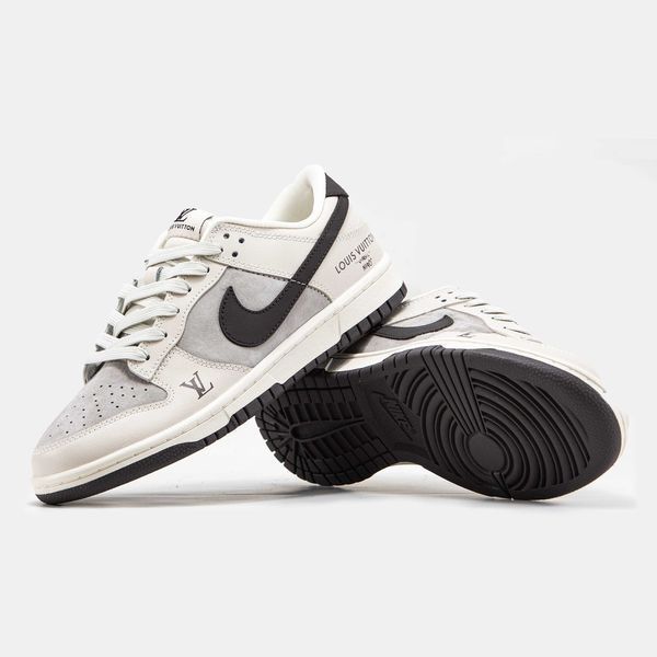 Кросівки Nike SB Dunk Low x Louis Vuitton Grey Black 14687-Бежевий-36 фото