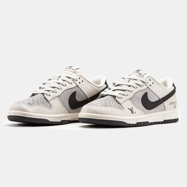 Кросівки Nike SB Dunk Low x Louis Vuitton Grey Black 14687-Бежевий-36 фото
