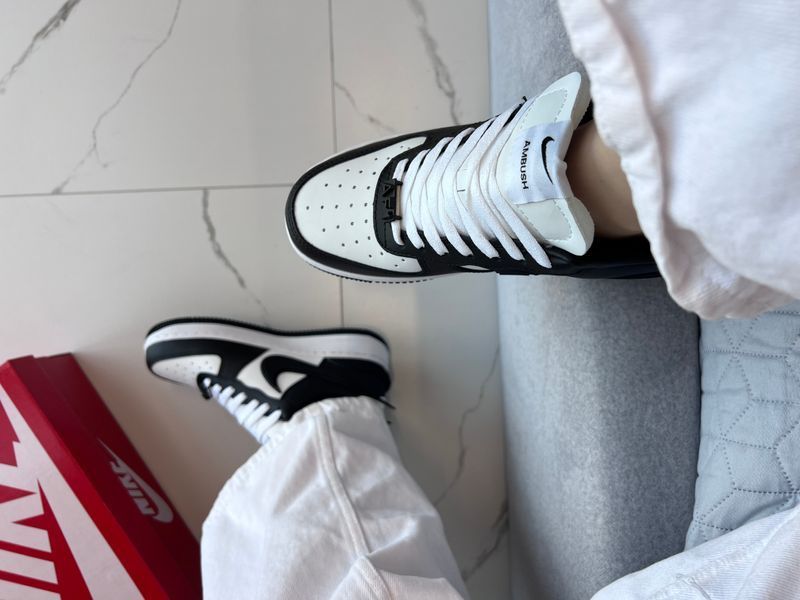 Кросівки Nike Air Force 1 Low x AMBUSH White Black 13941-Чорний-36 фото