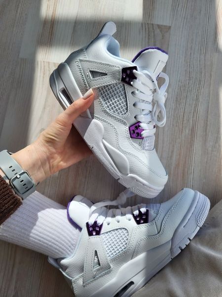 Кросівки Jordan 4 White Purple 06545-Білий-36 фото