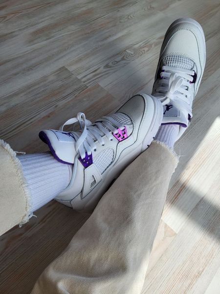 Кросівки Jordan 4 White Purple 06545-Білий-36 фото