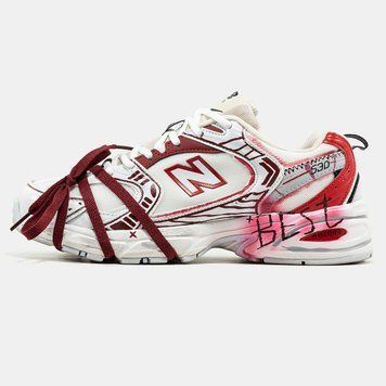 Кросівки New Balance 530 White Red Custom 23401-Мультиколір-36 фото