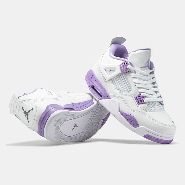 Кросівки Nike Air Jordan 4 White Purple 19607-Білий-36 фото