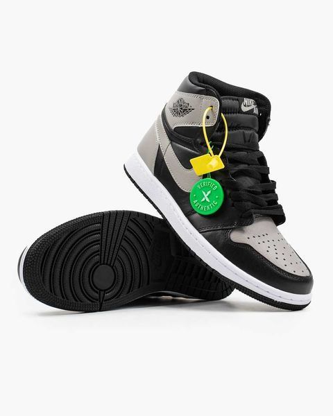 Кросівки Jordan Retro 1 Black Grey White High Shadow 01695-Сірий-42 фото