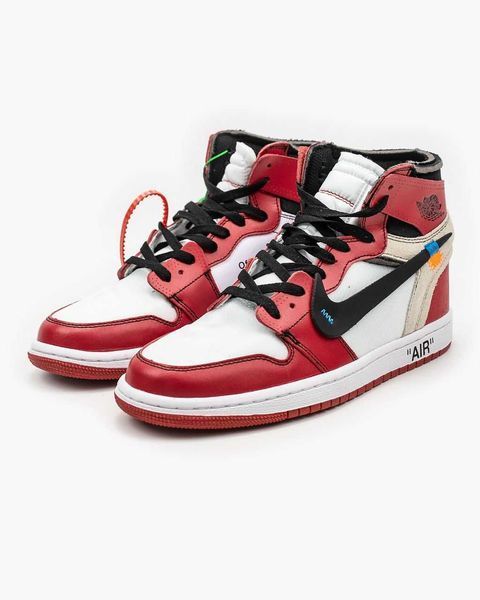 Кросівки Jordan 1 Off-White Red 01662-Червоний-36 фото