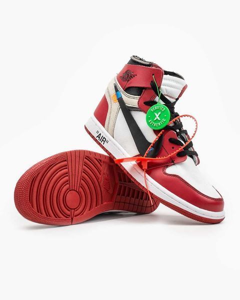 Кросівки Jordan 1 Off-White Red 01662-Червоний-36 фото