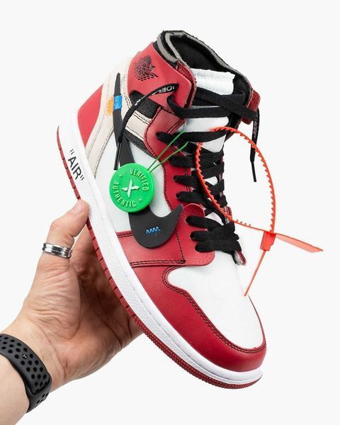 Кросівки Jordan 1 Off-White Red 01662-Червоний-36 фото