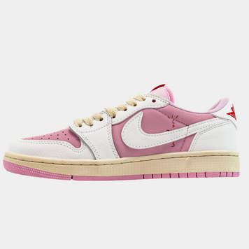 Кросівки Nike Air Jordan 1 Low x Travis Scott Pink White Beige 17604-Мультиколір-36 фото
