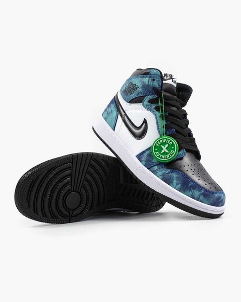 Кросівки Jordan 1 Retro High Tie-Dye 04846-Блакитний-38 фото