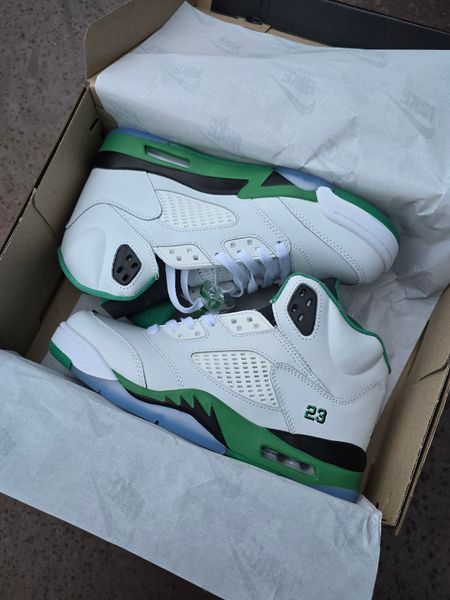 Кросівки Nike Air Jordan 5 Retro White Green 23836-Білий-41 фото
