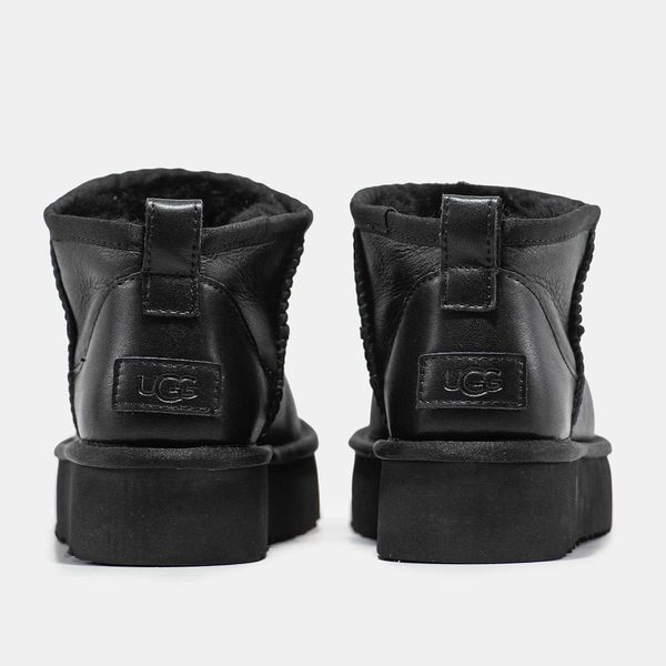 Уггі UGG Ultra Mini Black Platform Leather 10037-Чорний-36 фото