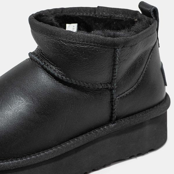 Уггі UGG Ultra Mini Black Platform Leather 10037-Чорний-36 фото