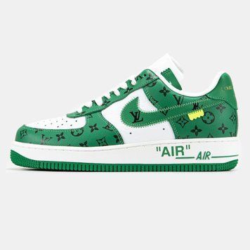 Кросівки Nike Air Force 1 Low By Virgil Abloh White Green x Louis Vuitton 14894-Зелений-38 фото