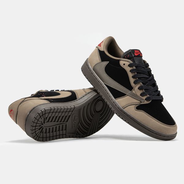 Кросівки Nike Air Jordan 1 Low x Travis Scott Brown Black 19608-Мультиколір-40 фото